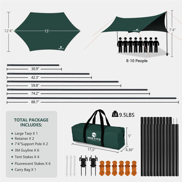 HOEYITO accessories kit including stakes and storage bag for complete setup