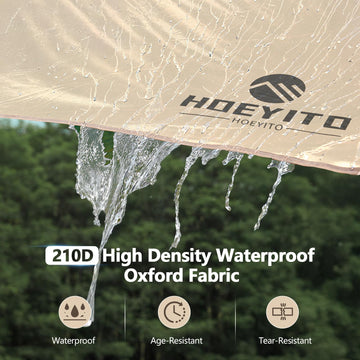 HOEYITO camping tarp UV shield blocks UV rays for skin protection