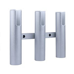 Hoffen aluminium rod holder front view showing compact, organized design for boats.