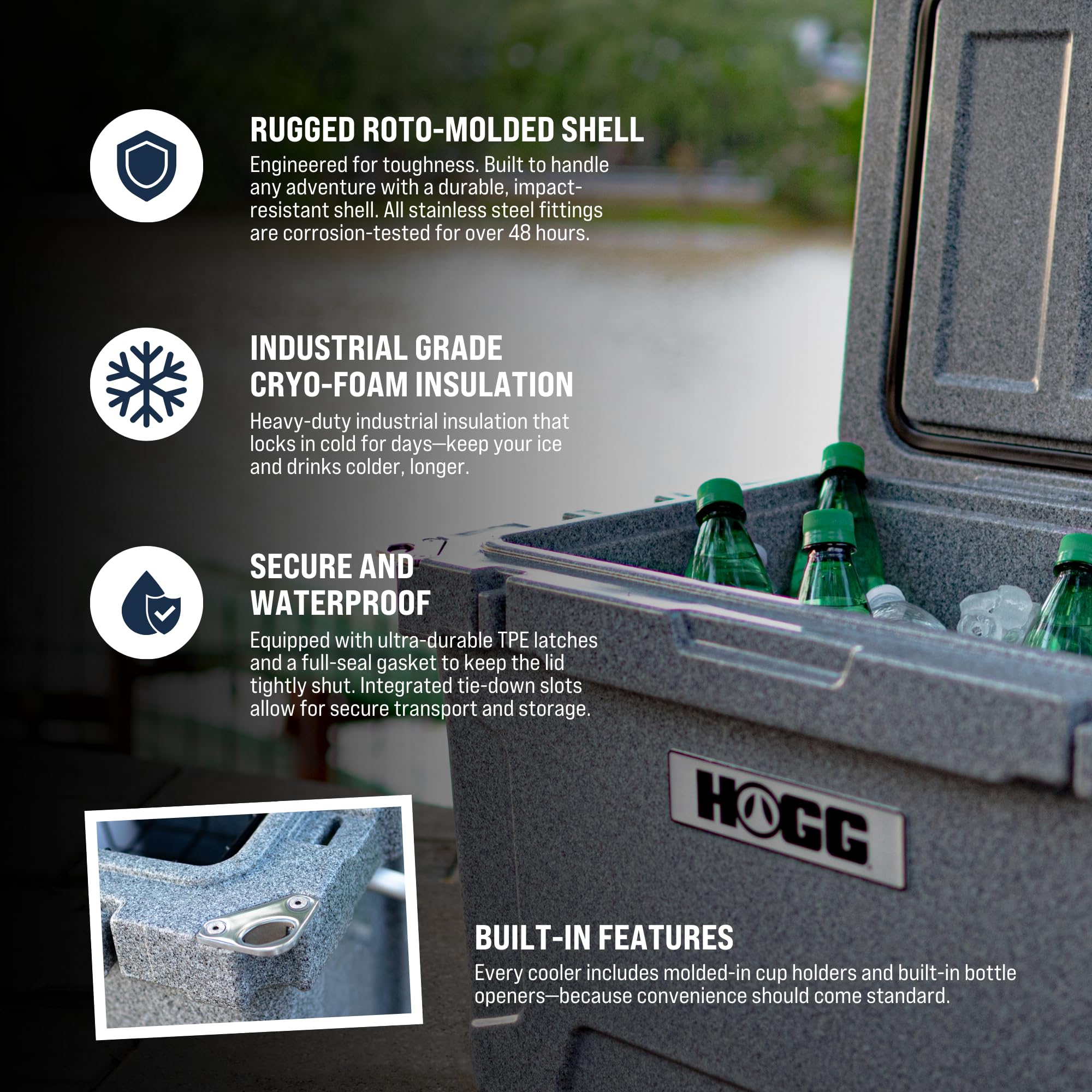 Hogg Desert Flower portable ice chest ideal for beach trips.
