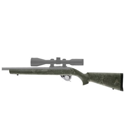Hogue rubber stock with sling studs in green ready for field use