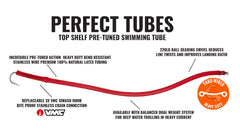 Hogy Perfect Tube Pink 16-inch pre-rigged lure showing smooth trolling action for predators.