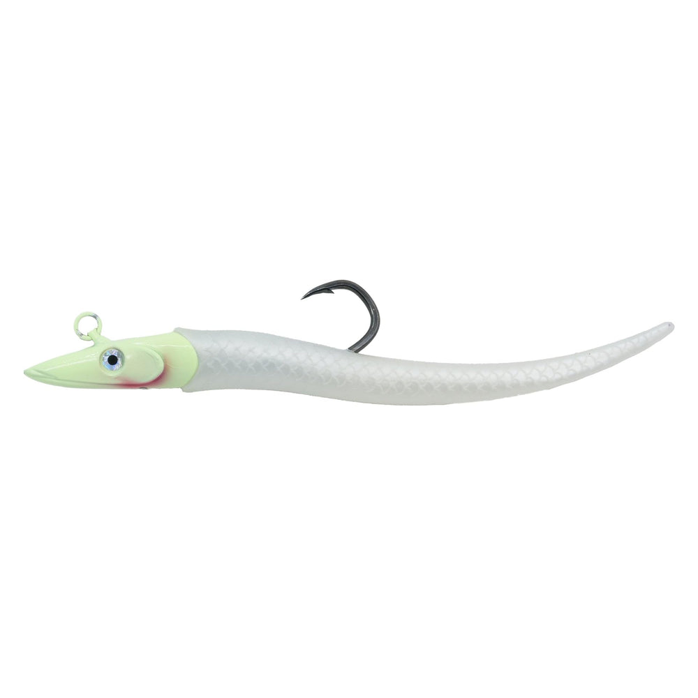 Hogy Tuna Harness Jig 11-inch glow bone enhances visibility for trophy tuna.