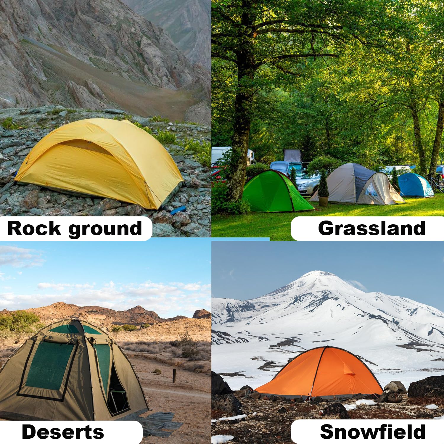 HOLANHING 24-piece set prepared for camping on rocks, grass, or snow.