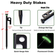 HOLANHING fluorescent-rings aid night visibility and stake identification.