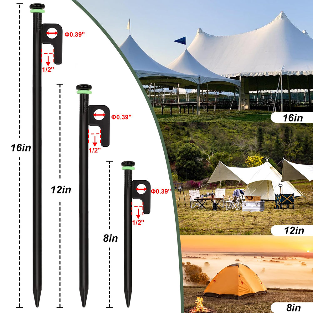 HOLANHING forged-steel stake on rocky-surface anchors tents in rugged terrain.