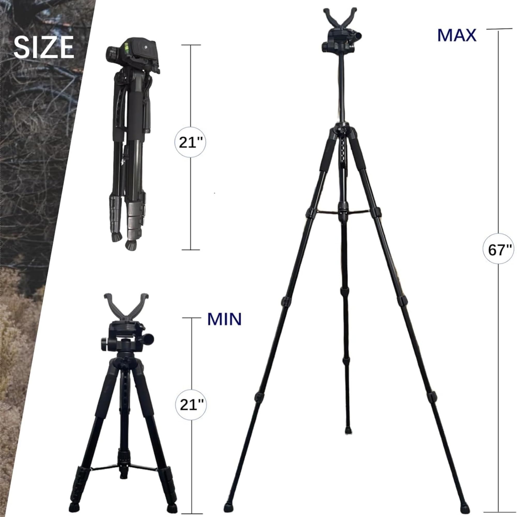 Holiket shooting sticks height range 22 to 59 inches fits different shooting stances
