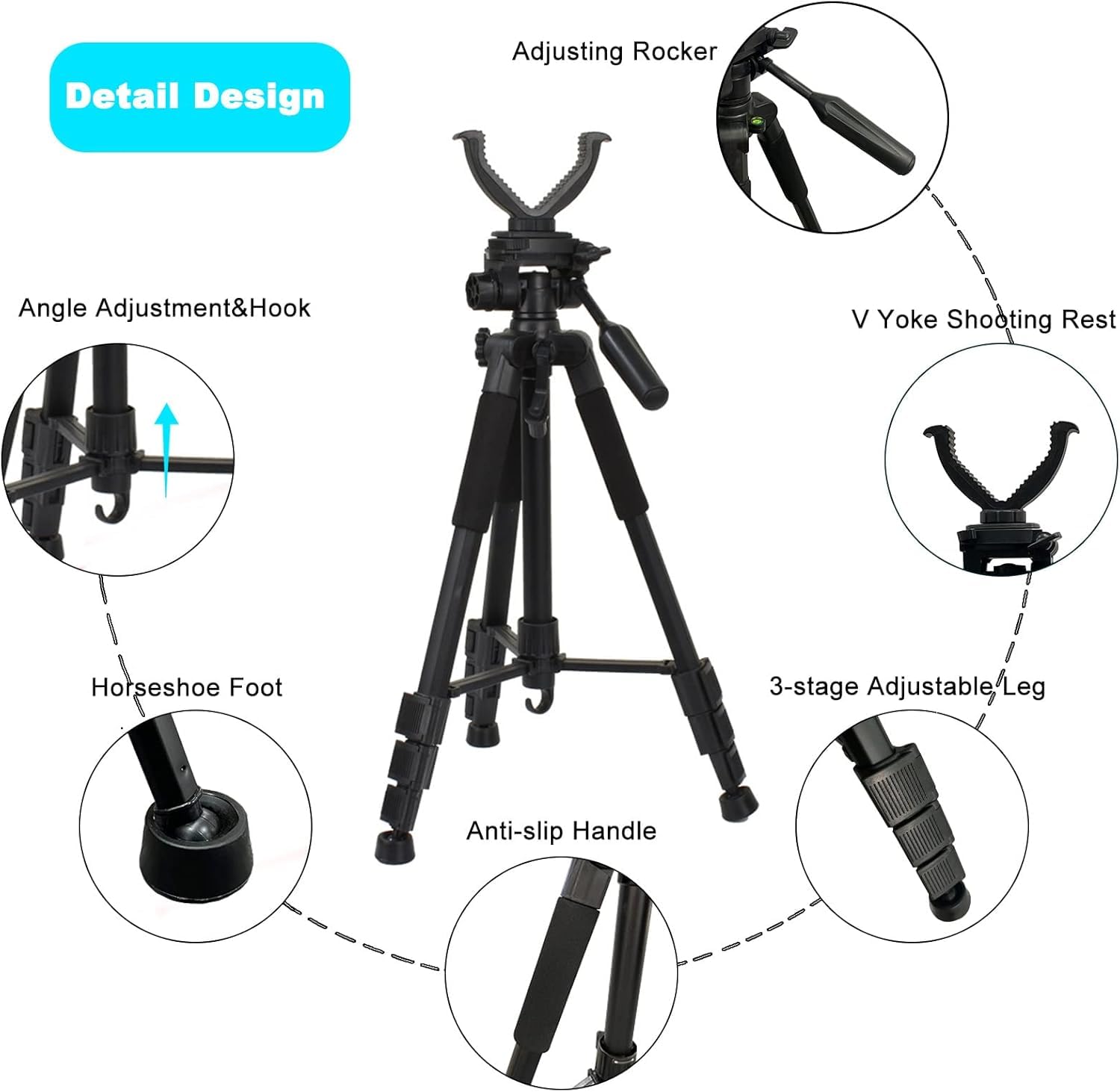 Holiket shooting sticks phone stand head enables quick device capture and navigation