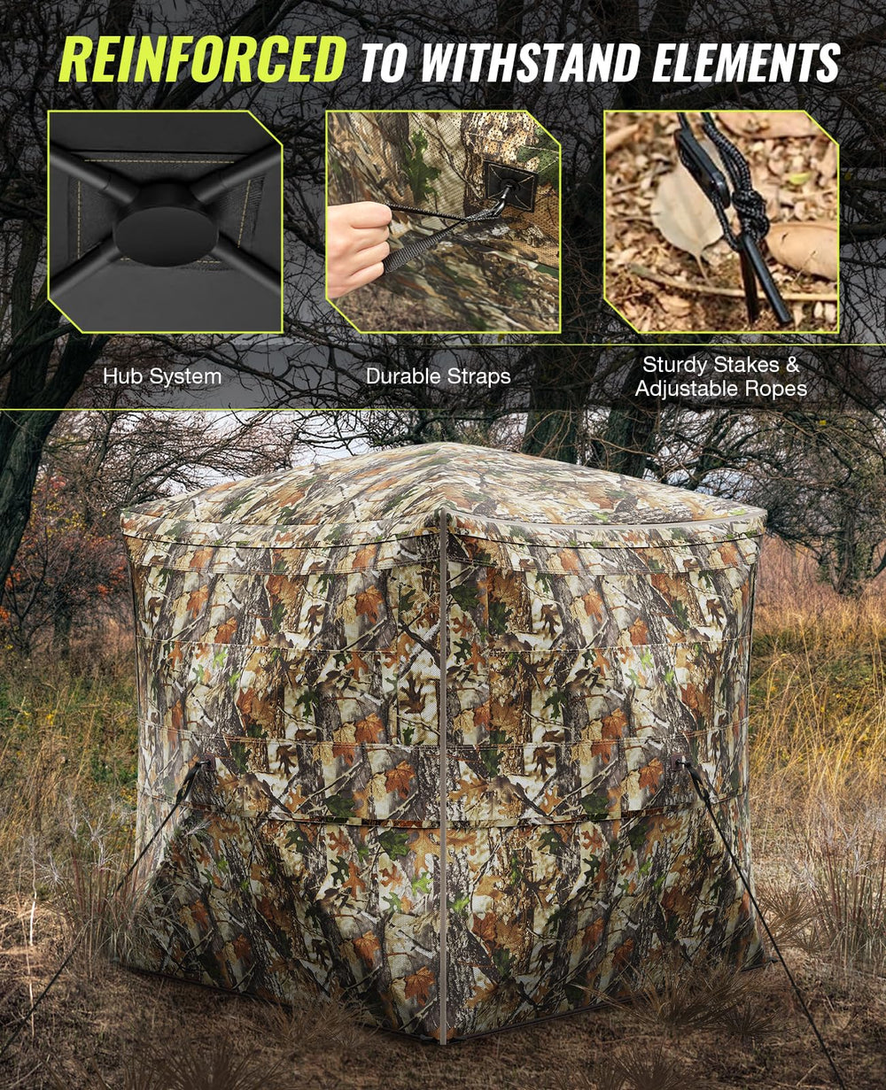 Holiwei hunting blind brush-in loops blend into habitat.