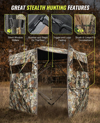Holiwei hunting blind sliding windows enable stealthy observation.