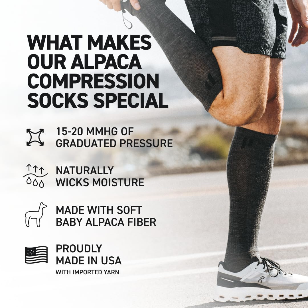 HOLLOW Alpaca compression socks ideal for hikers and runners seeking warmth.