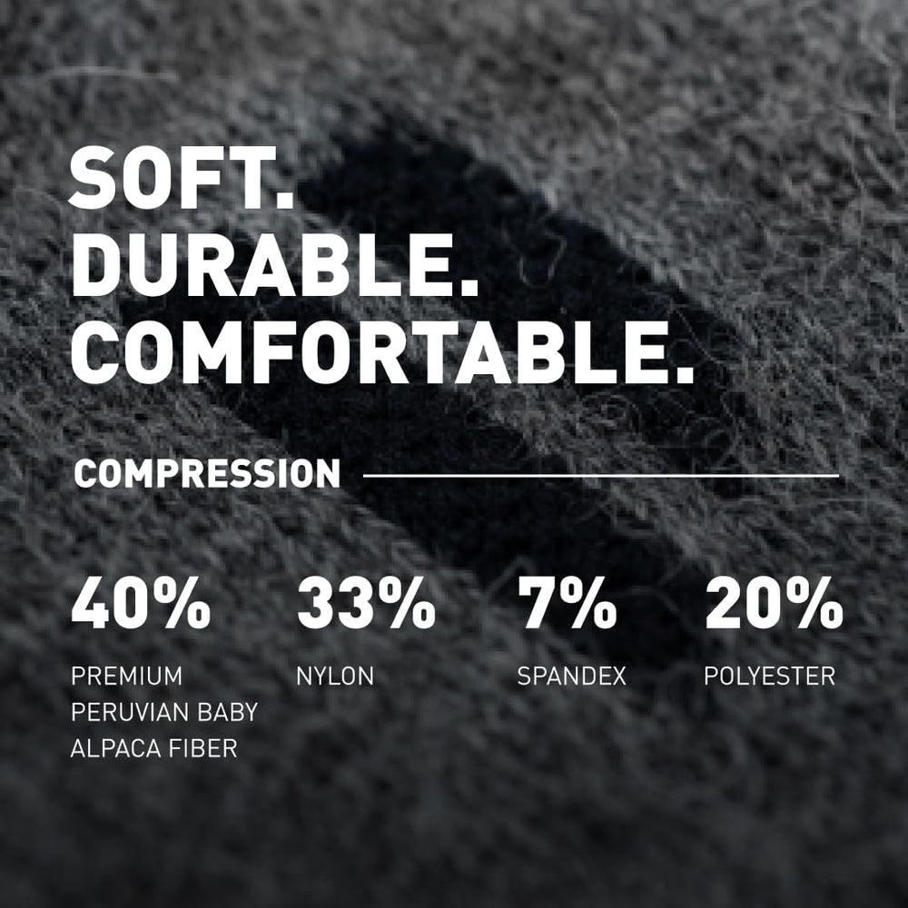 Hypoallergenic and itch-free design from HOLLOW Alpaca compression socks.