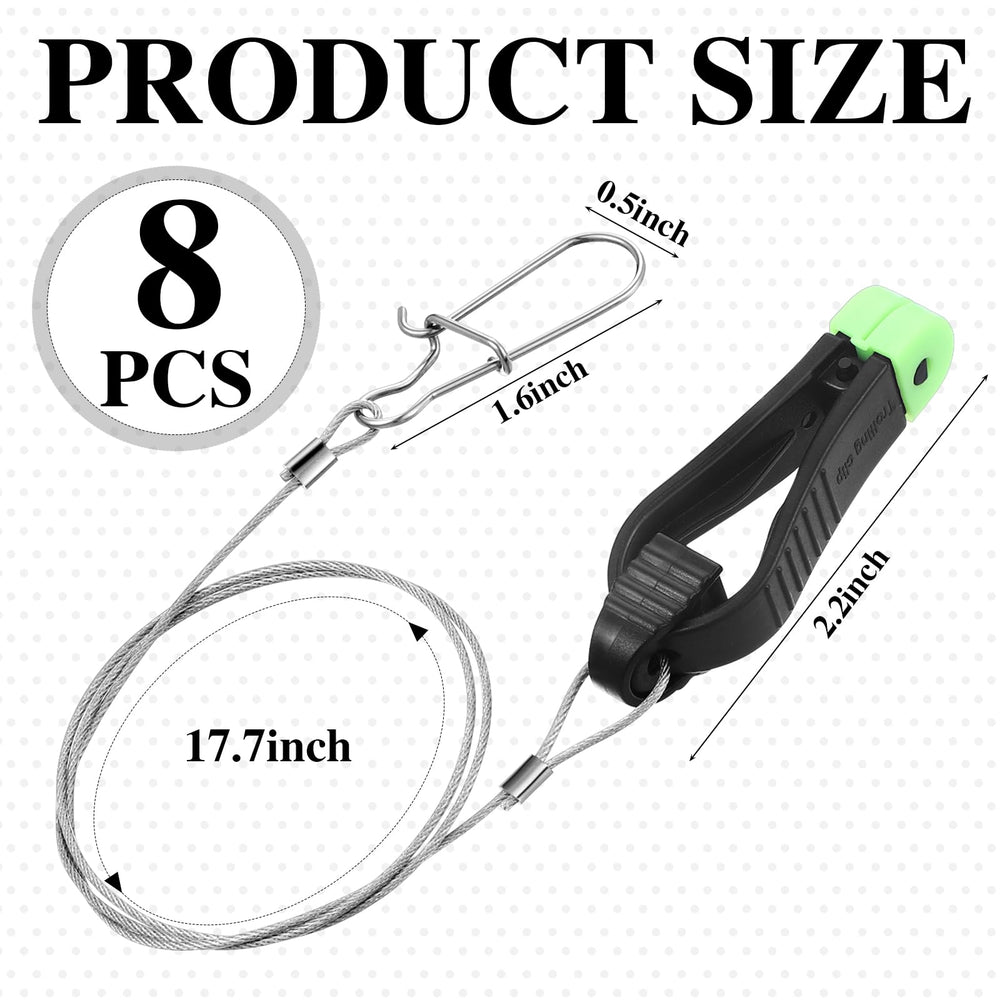 Downrigger release clips with 17.72 inch leaders for trolling