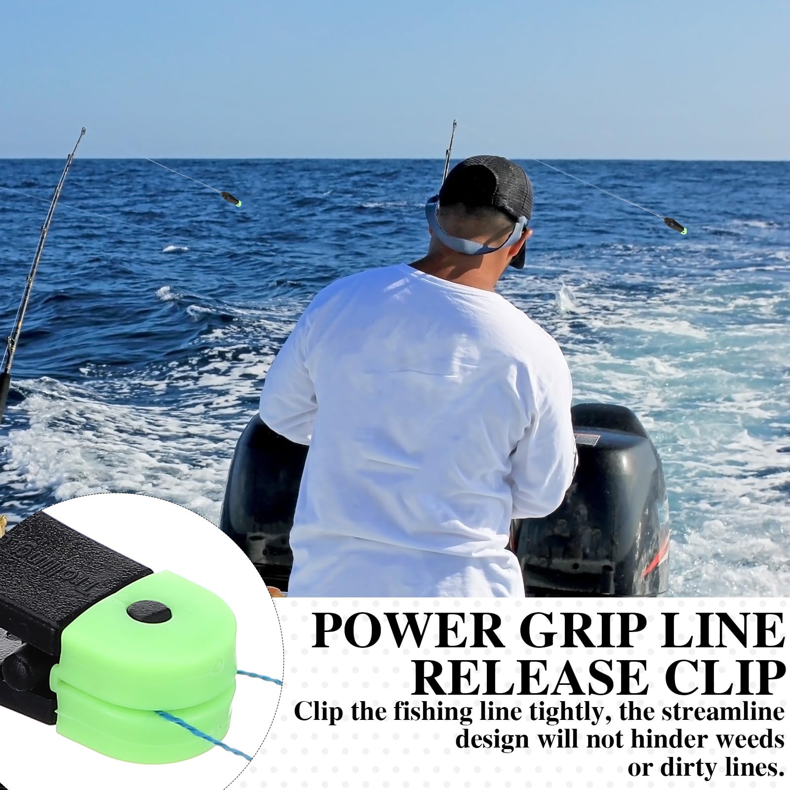 8-piece set of fishing line release clips for planer boards