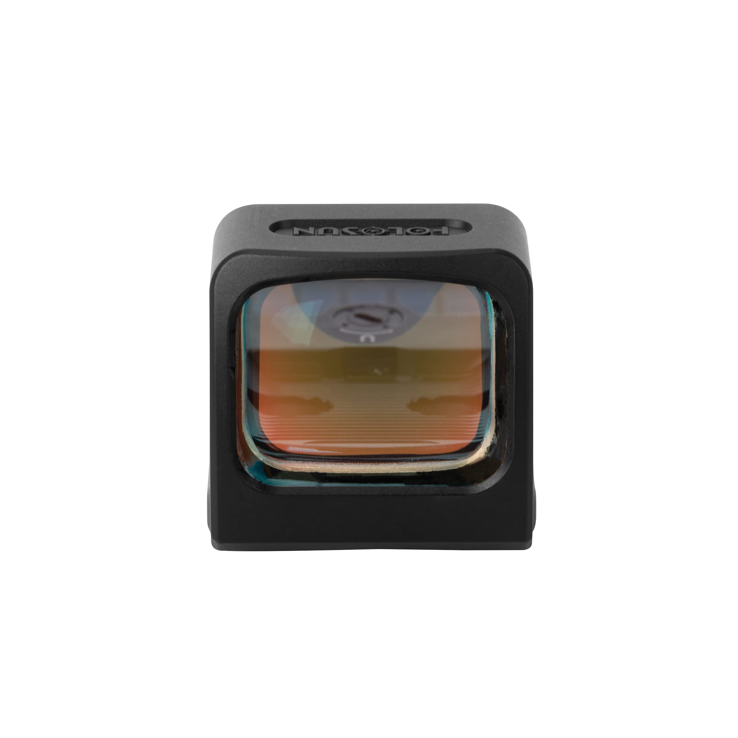 Green dot sight with multilayer reflective glass and glare reduction