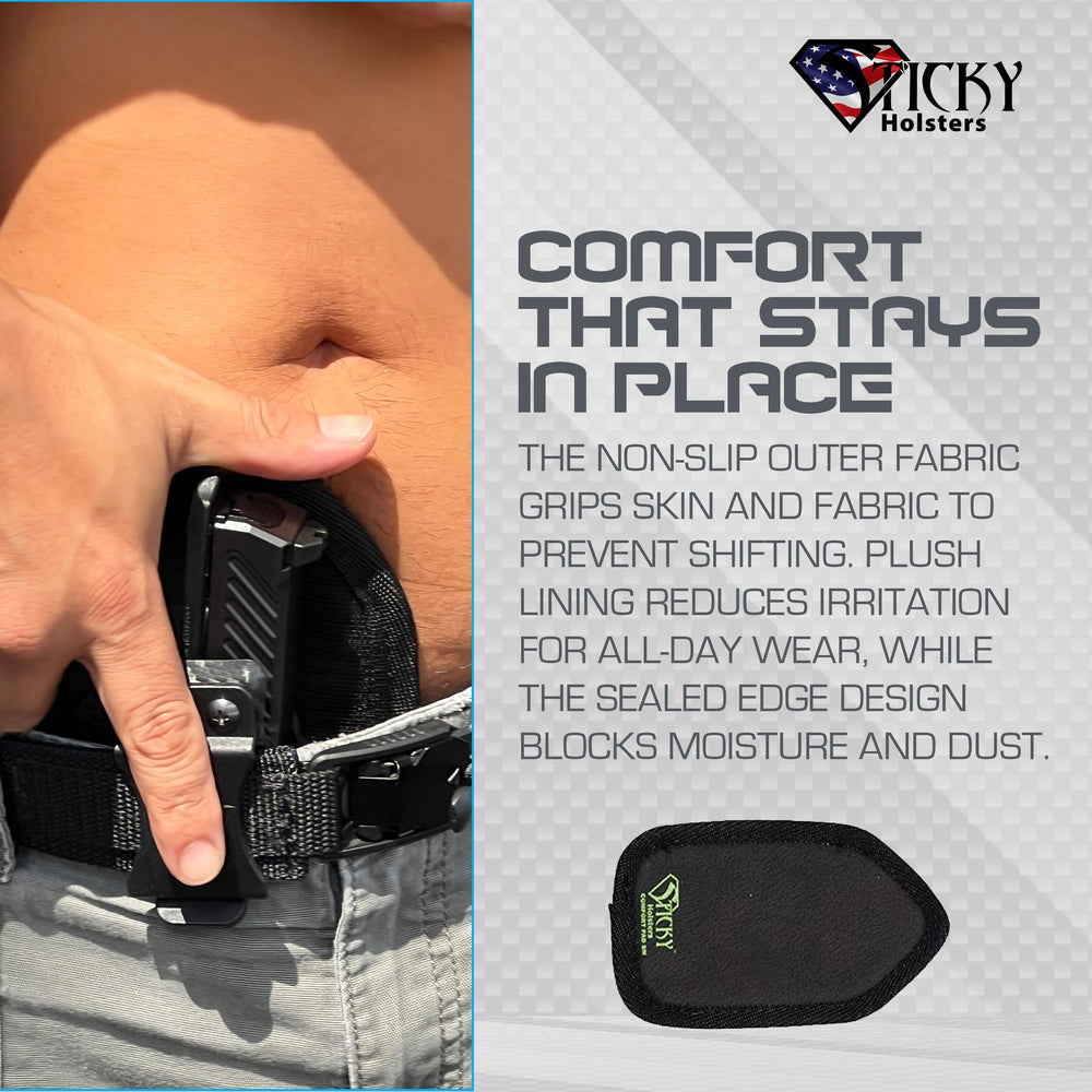 Soft plush padding on inside of Kydex holster