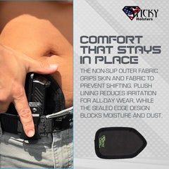 Soft plush padding on inside of Kydex holster