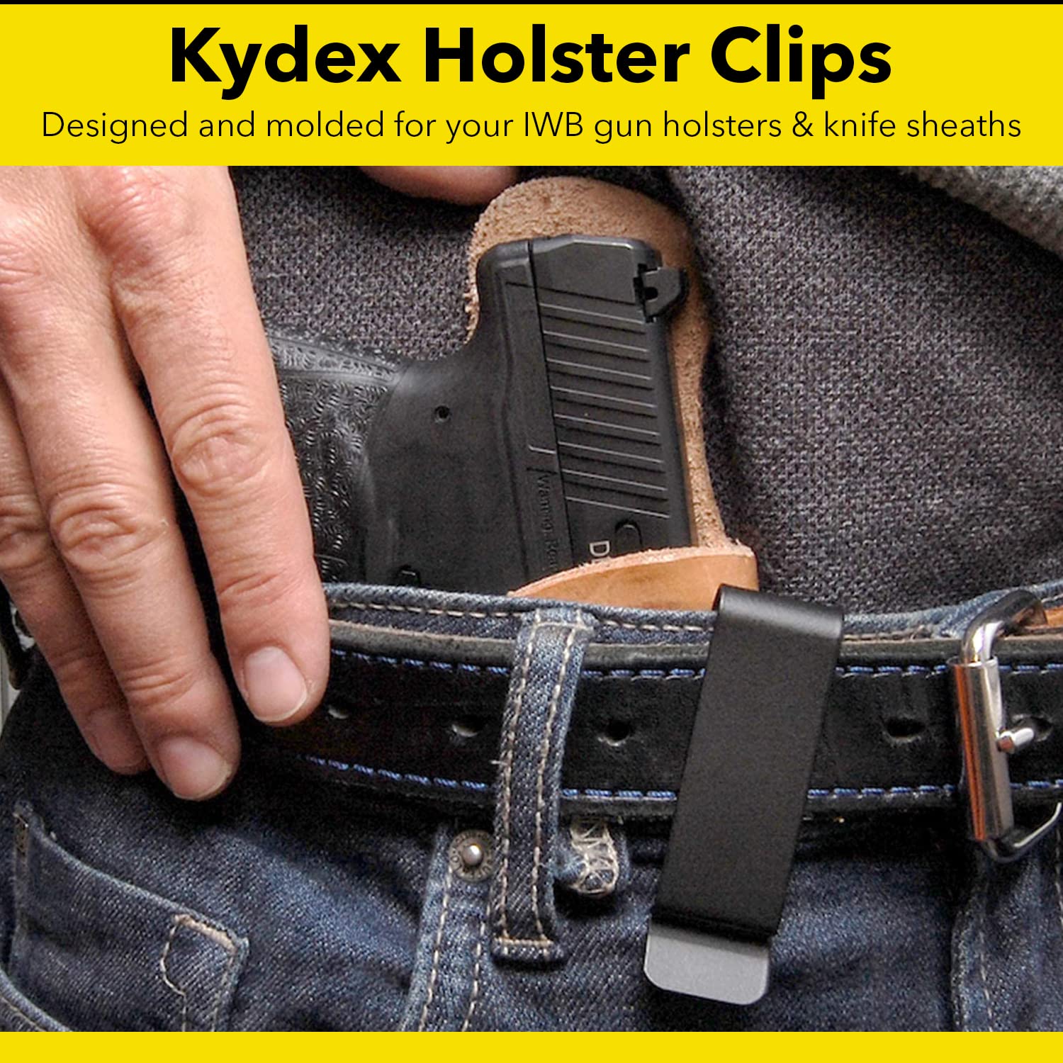 HolsterBuilder clip side mount for versatile IWB setup and adjustable retention.