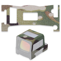 HolsterSmith EDC Wrap on Holosun 509T with Multicam protects against scratches in rugged use.