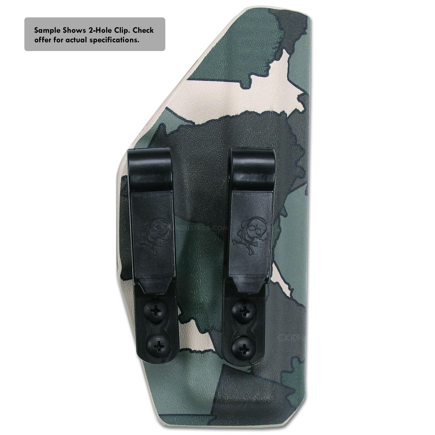 HolsterSmith G-Code universal clip fits multiple holsters and sheaths.