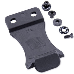 Holstex belt clip showing mounting hardware included for upgrades