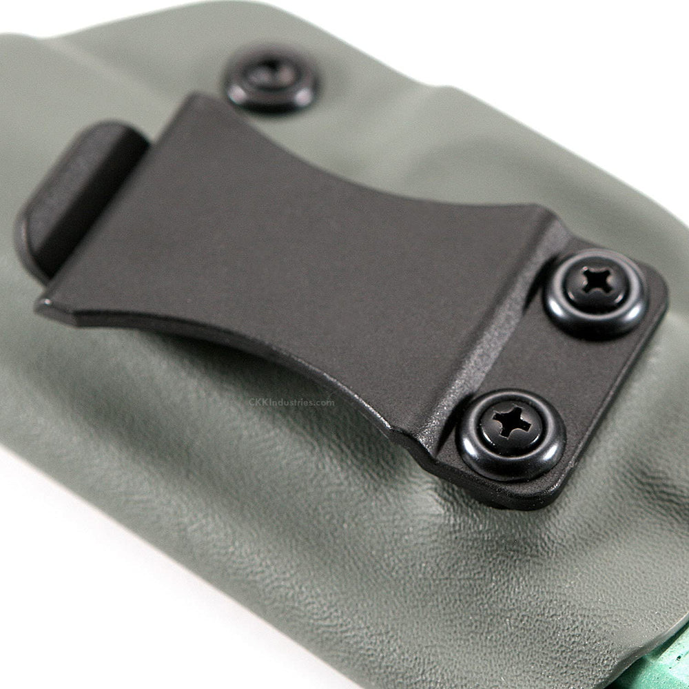 Holstex KYDEX belt clip adjustable cant for customizable carry positions.