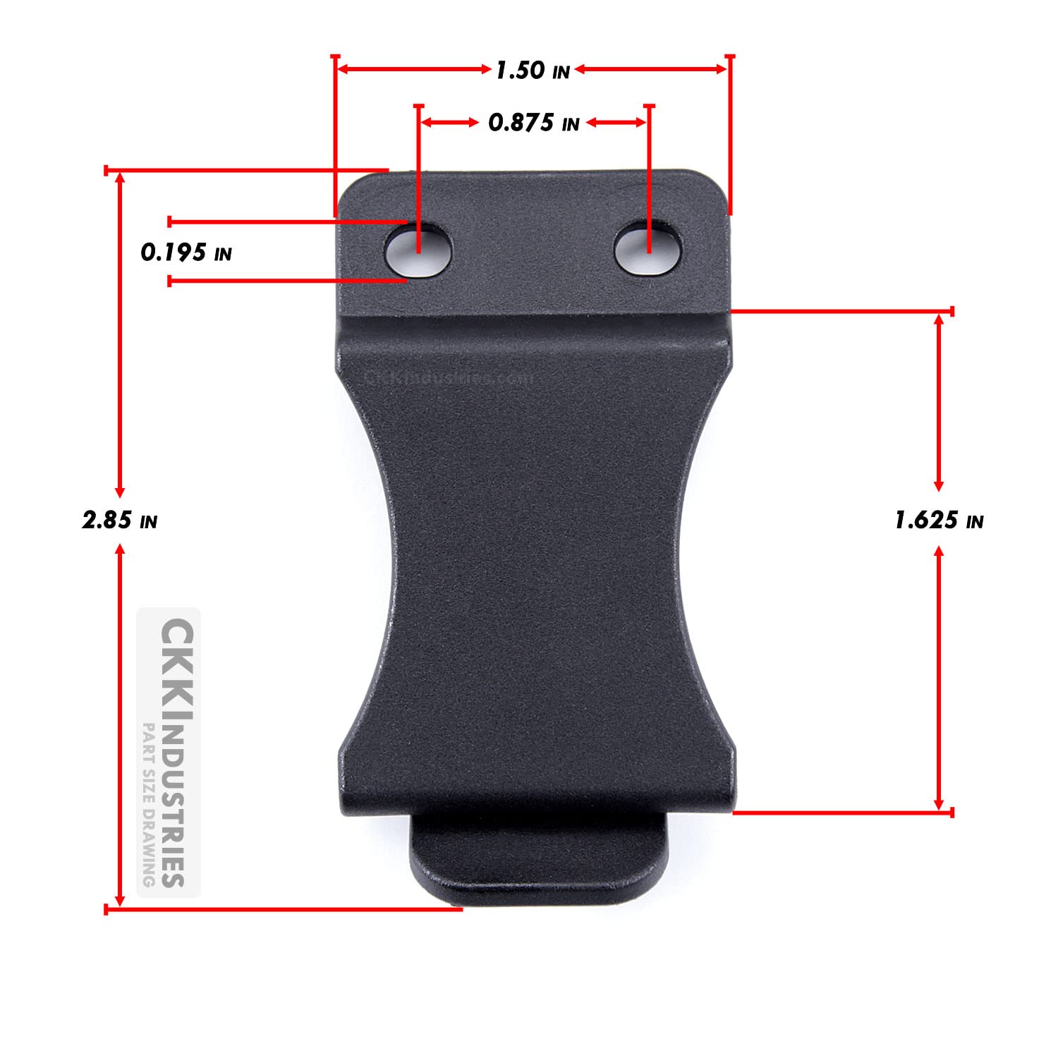 Holstex KYDEX belt clip bottom retention lip adds belt security.