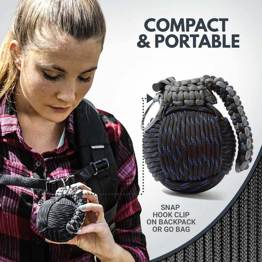 Holtzman's Gorilla Survival LED flashlight integrated for nighttime visibility