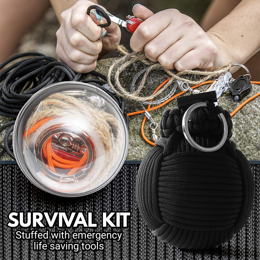 550 paracord cord is dense for secure lashings and makeshift repairs.
