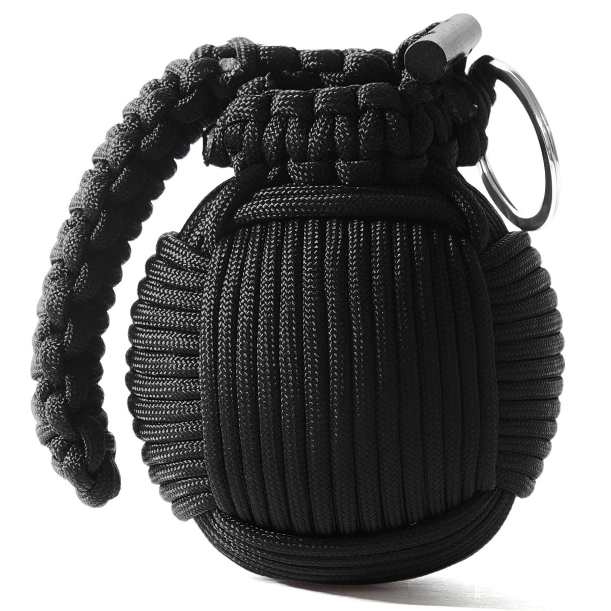 Holtzman's Gorilla Survival paracord grenade outer shell in black for rugged readiness.