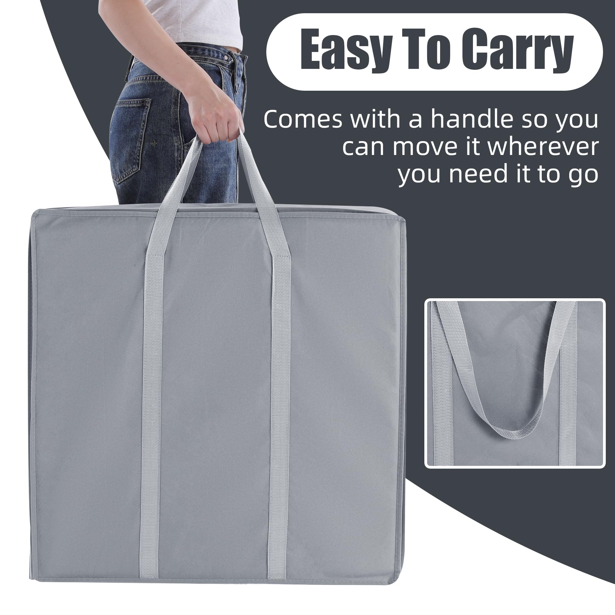 HOMBYS carry bag demonstrates easy transport and space-saving storage.