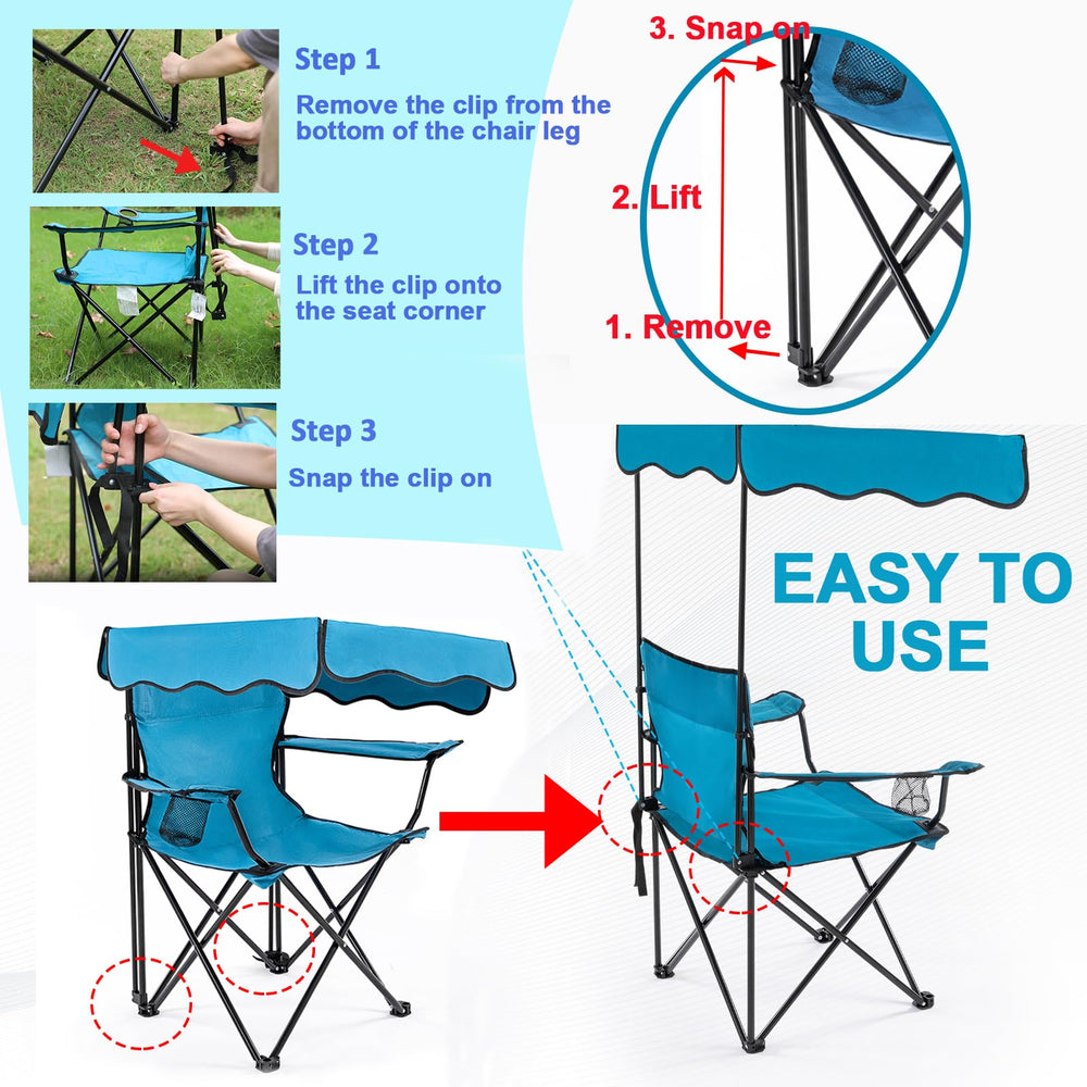 Homcosan chair includes carrying bag for effortless transport to parks, beaches, or campsites.