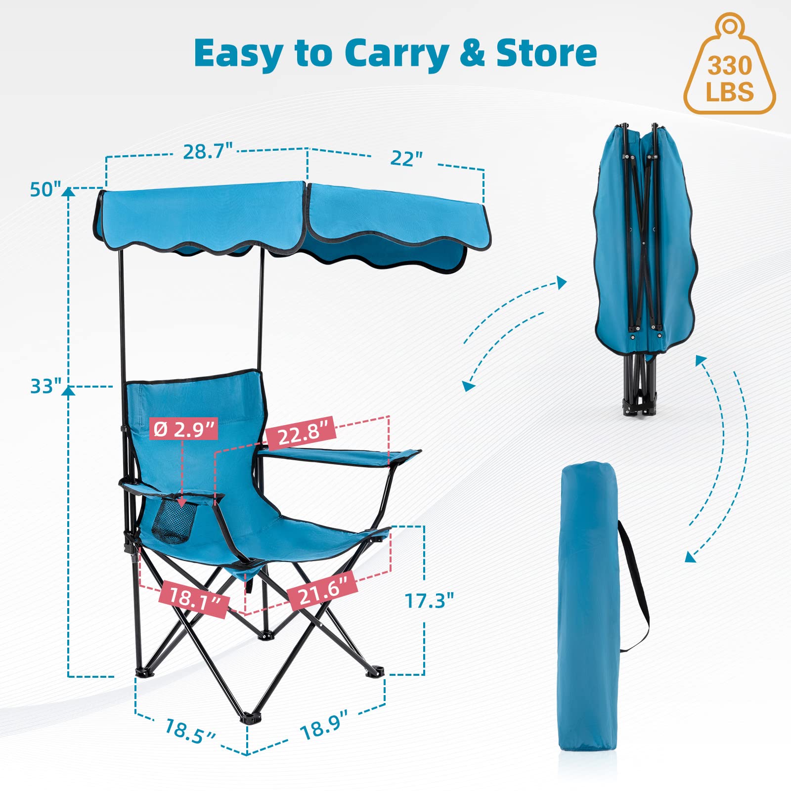 Homcosan chair with heavy-duty oxford fabric offers reliable seating for outdoor adventures.