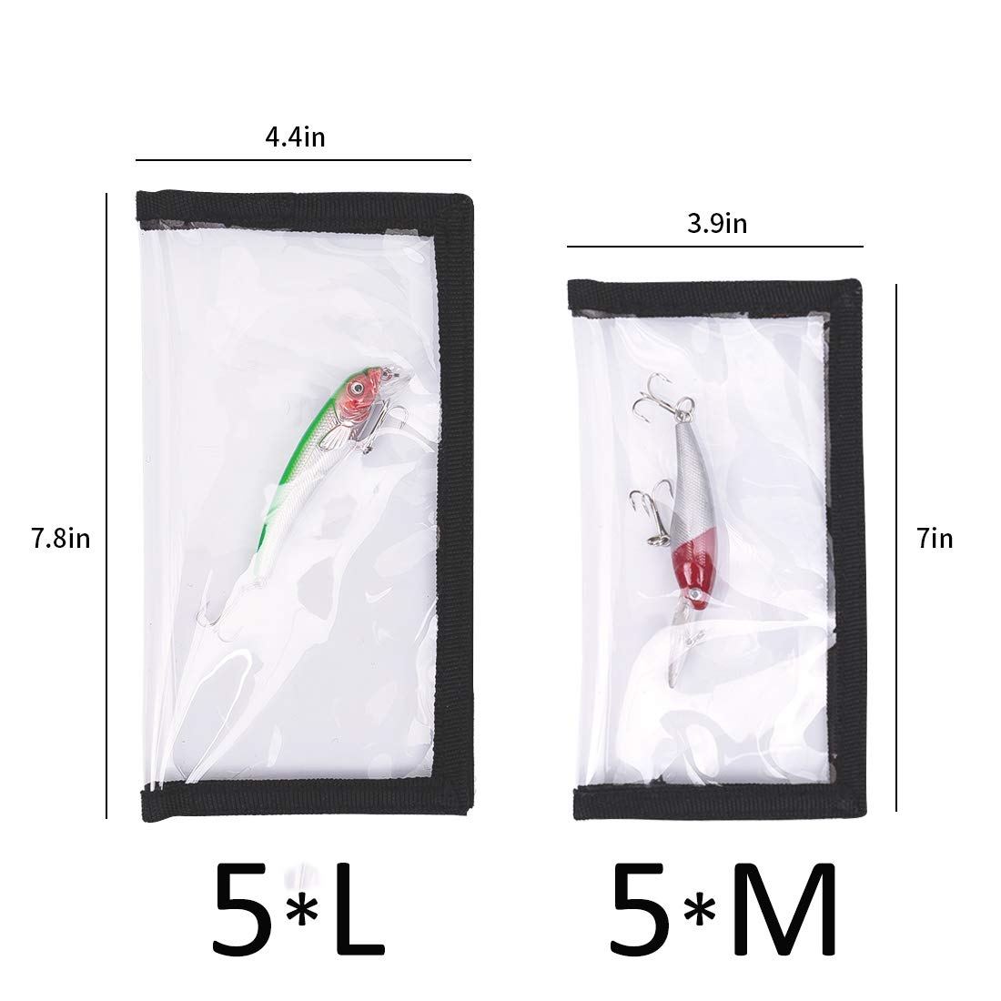 Close-up of lure wraps with clear PVC