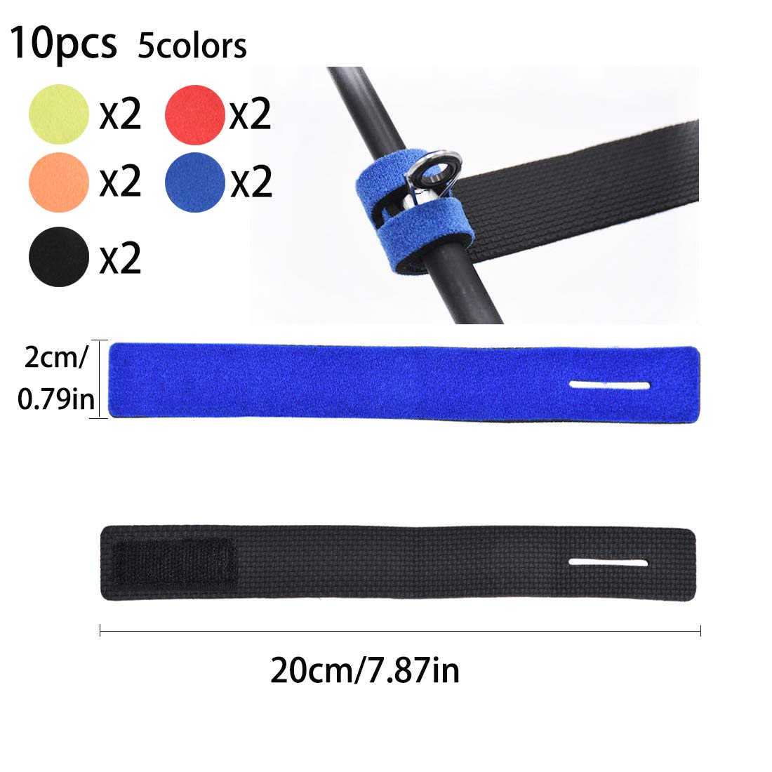 Lure wraps and rod belts included in the package