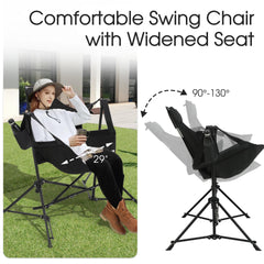 HOMEFUN portable folding chair on lawn for camping, fishing, and picnics.