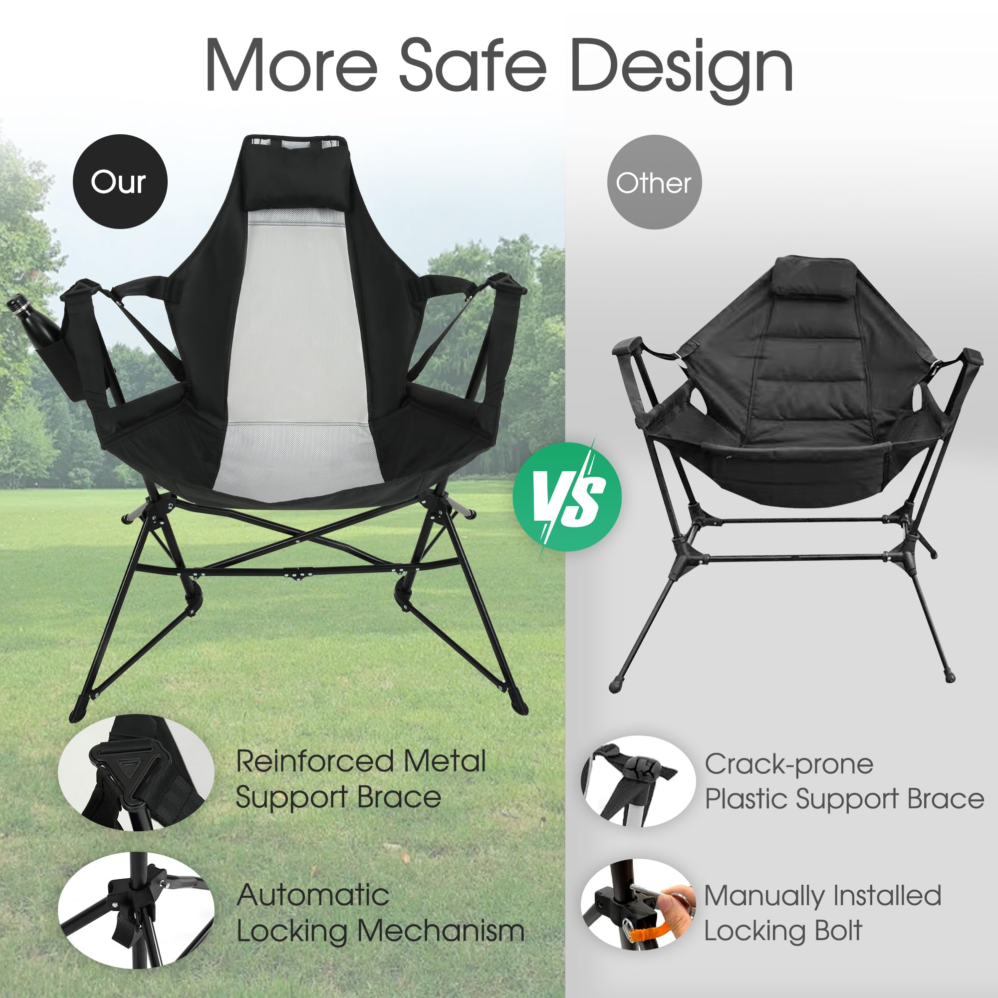 HOMEFUN oversized high-back design provides comfortable support.