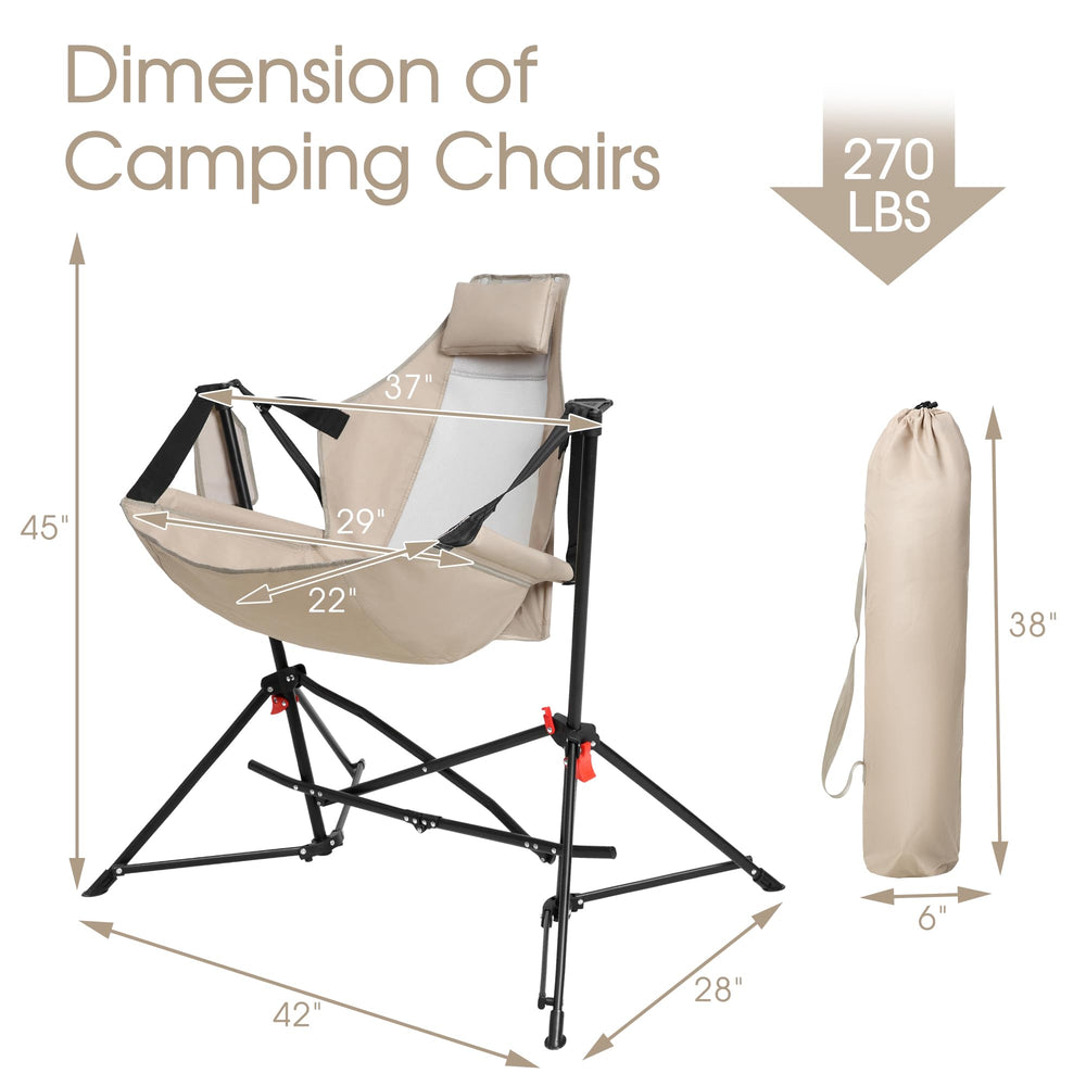 HOMEFUN Hammock Chair easy setup with auto-lock for quick safety.