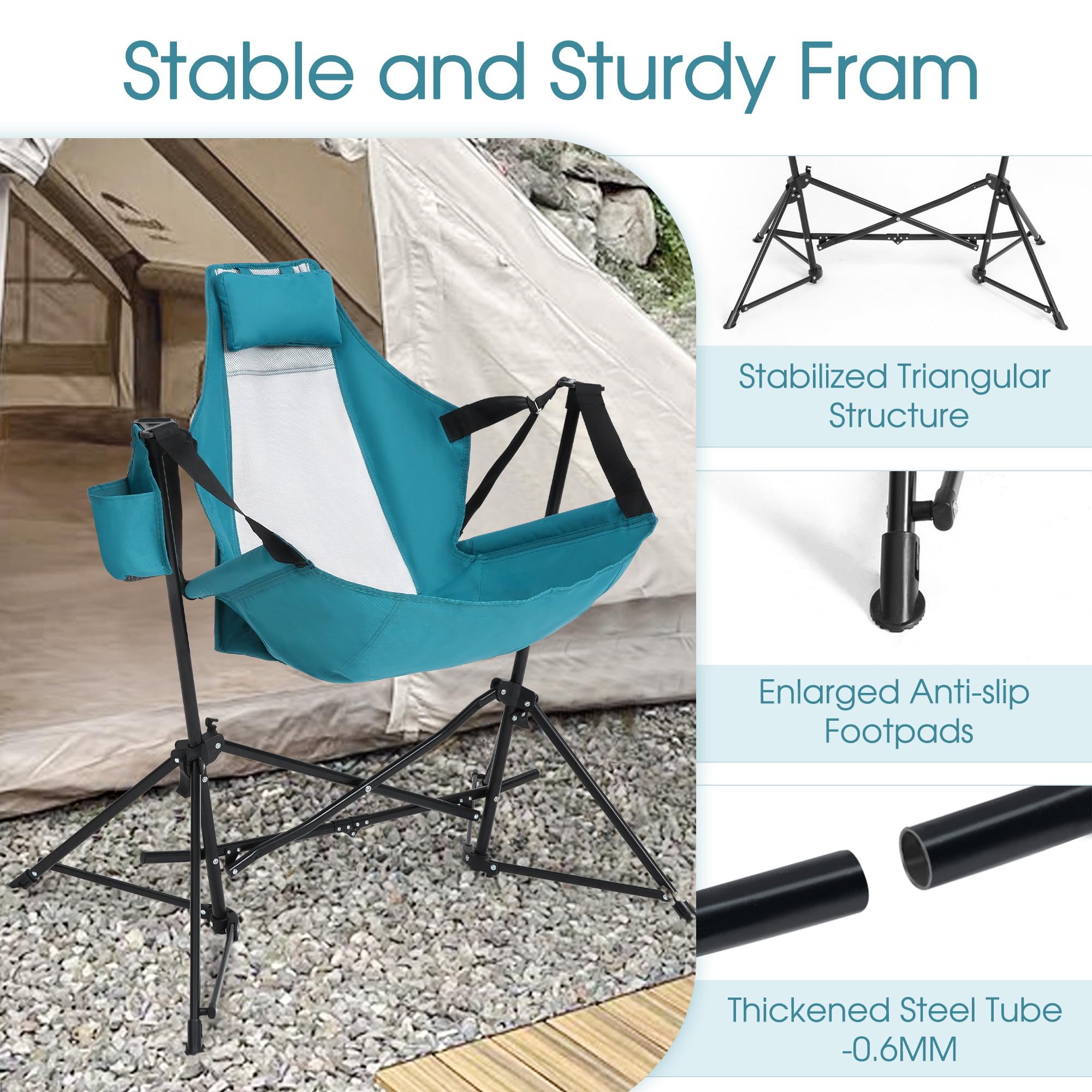 HOMEFUN portable storage bag with blue hammock chair for convenient transport.