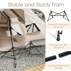 HOMEFUN Hammock Chair wide seat offers roomy comfort for relaxation.