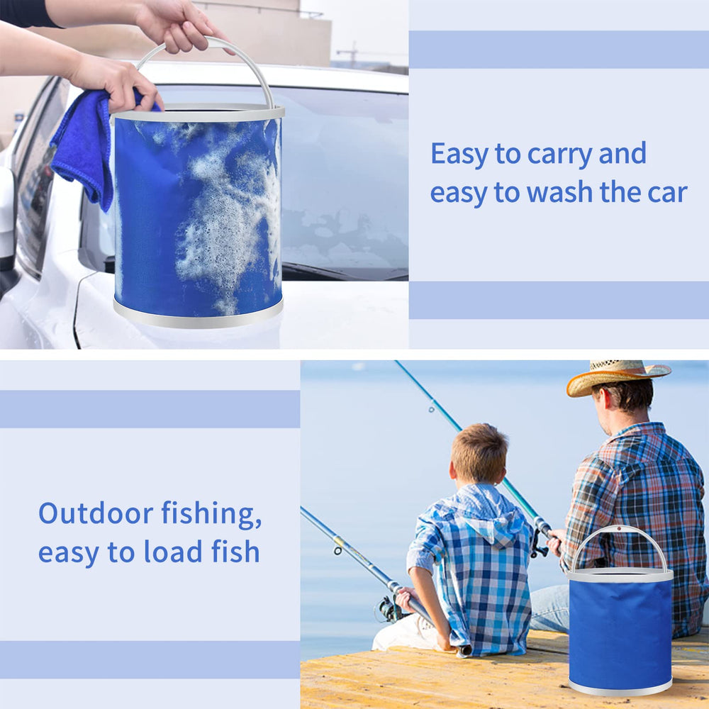 Bucket packaged with towel and bag