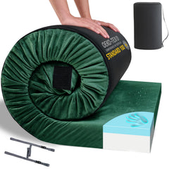 Homemate memory-foam camping cot mattress pad folded for compact storage and travel.