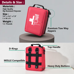 Homestockplus first aid kit labelled compartments highlight quick access during emergencies.