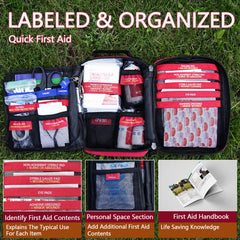Homestockplus first aid kit MOLLE system demonstrates easy car and backpack attachment.