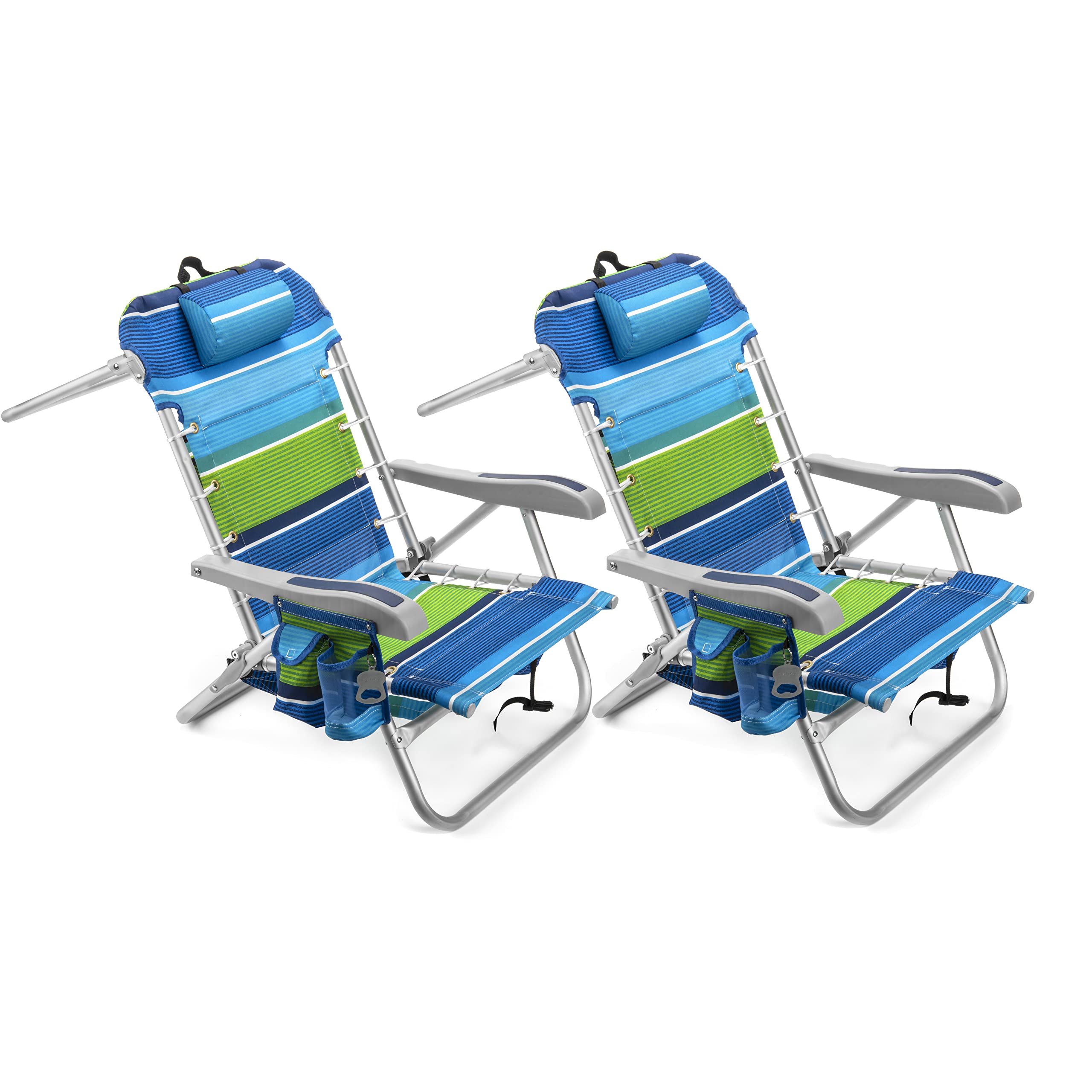 Homevative Cooler+ chair in Deep Sea, folded for compact storage and easy transport.