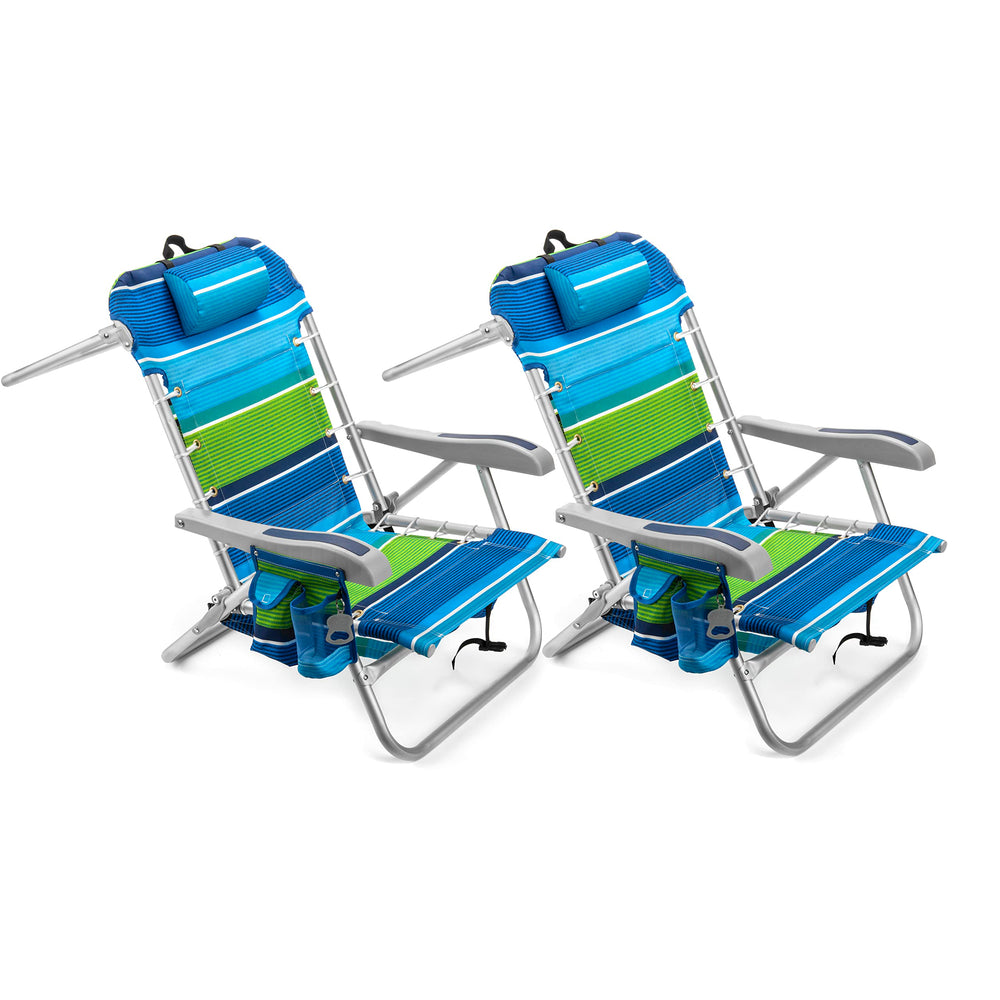 Homevative Cooler+ chair in Deep Sea, folded for compact storage and easy transport.