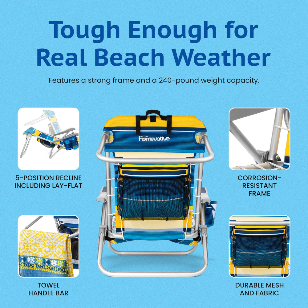 Homevative Cooler+ multi-position recline ideal for lounging or sunning