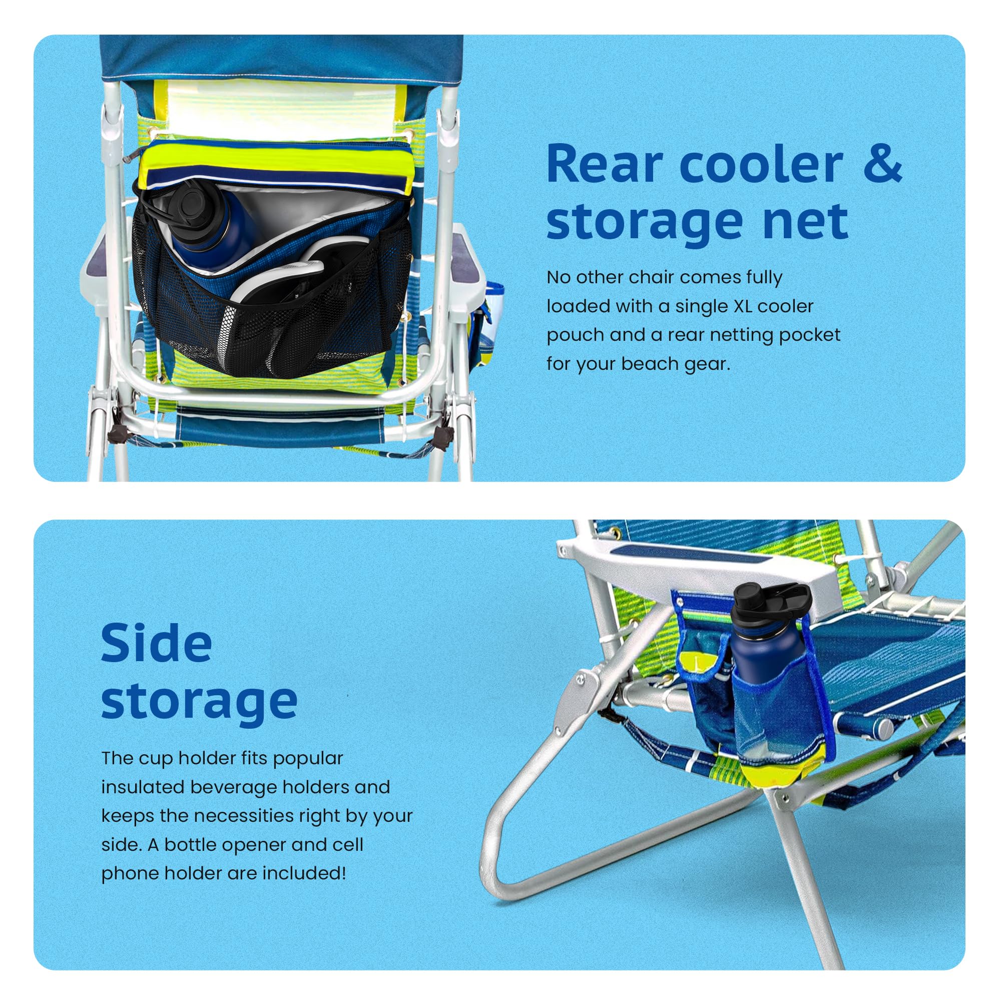 Homevative full lay-flat mode enables extended relaxation under sun.