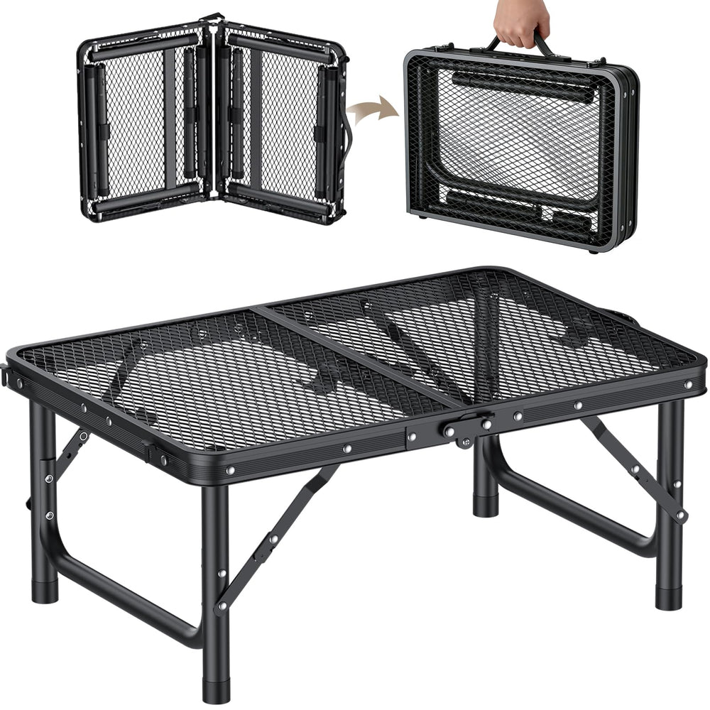 HOMGEN portable grill table folded compact for space saving RV storage