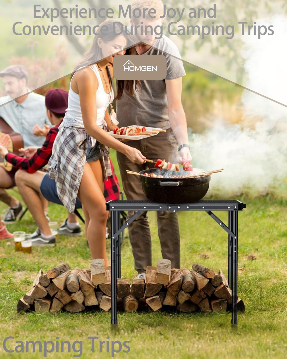 HOMGEN sturdy 66 lb load supports grills pans and gear